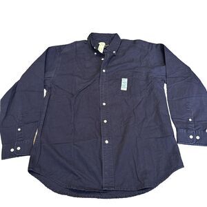 NWT NEW Eddie Bauer Vintage Men's Blue Long Sleeve Shirt Button Up, SmallCotton